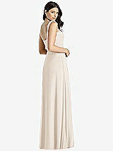 Rear View Thumbnail - Oat Tie-Shoulder Chiffon Maxi Dress with Front Slit