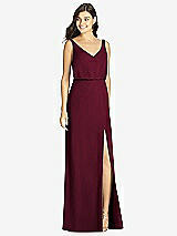 Front View Thumbnail - Cabernet Blouson Bodice Mermaid Dress with Front Slit