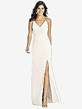 Front View Thumbnail - Ivory Criss Cross Back Mermaid Wrap Dress