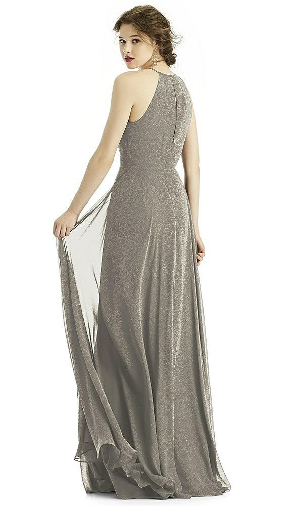 Back View - Mocha Gold After Six Shimmer Bridesmaid Dress 1502LS