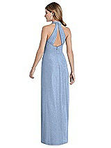 Rear View Thumbnail - Cloudy Silver After Six Shimmer Bridesmaid Dress 1516LS