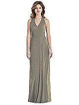 Front View Thumbnail - Mocha Gold After Six Shimmer Bridesmaid Dress 1516LS