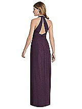 Rear View Thumbnail - Aubergine Silver After Six Shimmer Bridesmaid Dress 1516LS