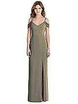 Front View Thumbnail - Mocha Gold After Six Shimmer Bridesmaid Dress 1517LS