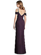 Rear View Thumbnail - Aubergine Silver After Six Shimmer Bridesmaid Dress 1517LS