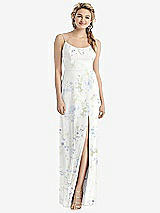 Rear View Thumbnail - Bleu Garden Cowl-Back Double Strap Maxi Dress with Side Slit