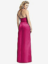 Rear View Thumbnail - Tutti Frutti Pleated Skirt Satin Maxi Dress with Pockets