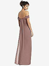 Rear View Thumbnail - Sienna Draped Off-the-Shoulder Maxi Dress with Shirred Streamer