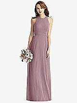 Front View Thumbnail - Dusty Rose Sleeveless Halter Chiffon Maxi Dress