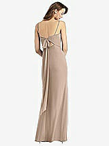 Alt View 3 Thumbnail - Topaz Tie-Back Cutout Trumpet Gown with Front Slit