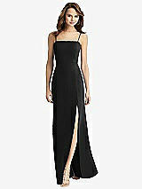 Alt View 2 Thumbnail - Black Tie-Back Cutout Trumpet Gown with Front Slit