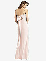 Alt View 3 Thumbnail - Blush Tie-Back Cutout Trumpet Gown with Front Slit