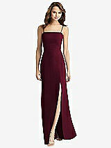 Alt View 2 Thumbnail - Cabernet Tie-Back Cutout Trumpet Gown with Front Slit