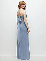 Alt View 1 Thumbnail - Cloudy Tie-Back Cutout Trumpet Gown with Front Slit