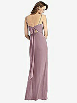 Alt View 3 Thumbnail - Dusty Rose Tie-Back Cutout Trumpet Gown with Front Slit