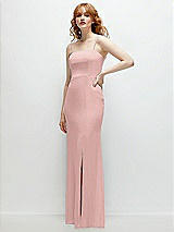 Rear View Thumbnail - Rose Tie-Back Cutout Trumpet Gown with Front Slit