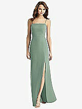 Alt View 2 Thumbnail - Seagrass Tie-Back Cutout Trumpet Gown with Front Slit