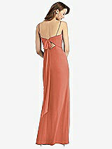 Alt View 3 Thumbnail - Terracotta Copper Tie-Back Cutout Trumpet Gown with Front Slit