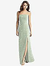 Alt View 2 Thumbnail - Vintage Primrose Sage Tie-Back Cutout Trumpet Gown with Front Slit