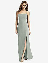 Alt View 2 Thumbnail - Willow Green Tie-Back Cutout Trumpet Gown with Front Slit