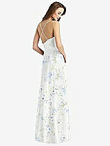 Rear View Thumbnail - Bleu Garden Cowl Neck Criss Cross Back Maxi Dress