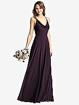 Front View Thumbnail - Aubergine Cowl Neck Criss Cross Back Maxi Dress