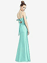 Front View Thumbnail - Coastal Open-Back Bow Tie Satin Trumpet Gown