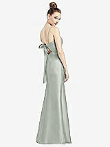 Front View Thumbnail - Willow Green Open-Back Bow Tie Satin Trumpet Gown