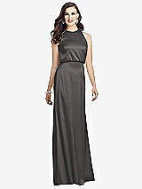 Front View Thumbnail - Caviar Gray Sleeveless Blouson Bodice Trumpet Gown