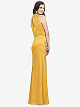 Rear View Thumbnail - NYC Yellow Sleeveless Blouson Bodice Trumpet Gown