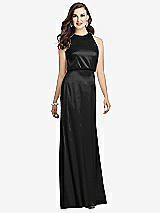 Front View Thumbnail - Black Sleeveless Blouson Bodice Trumpet Gown