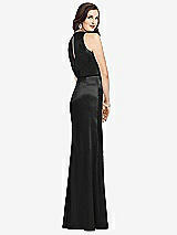 Rear View Thumbnail - Black Sleeveless Blouson Bodice Trumpet Gown