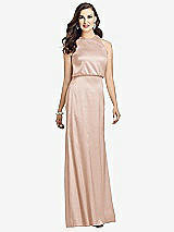 Front View Thumbnail - Cameo Sleeveless Blouson Bodice Trumpet Gown