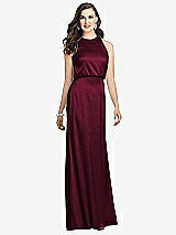 Front View Thumbnail - Cabernet Sleeveless Blouson Bodice Trumpet Gown