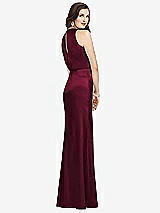 Rear View Thumbnail - Cabernet Sleeveless Blouson Bodice Trumpet Gown