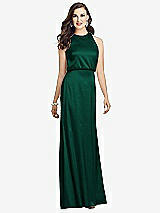 Front View Thumbnail - Hunter Green Sleeveless Blouson Bodice Trumpet Gown