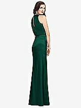 Rear View Thumbnail - Hunter Green Sleeveless Blouson Bodice Trumpet Gown