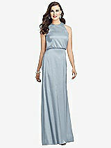 Front View Thumbnail - Mist Sleeveless Blouson Bodice Trumpet Gown