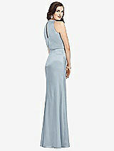 Rear View Thumbnail - Mist Sleeveless Blouson Bodice Trumpet Gown