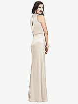 Rear View Thumbnail - Oat Sleeveless Blouson Bodice Trumpet Gown