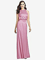 Front View Thumbnail - Powder Pink Sleeveless Blouson Bodice Trumpet Gown