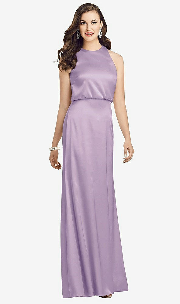 Front View - Pale Purple Sleeveless Blouson Bodice Trumpet Gown