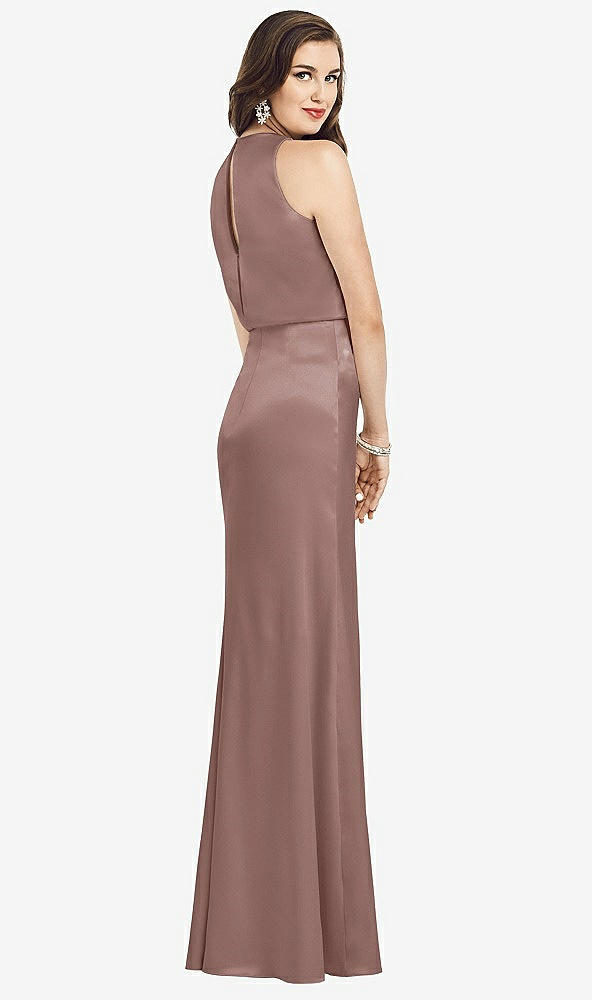 Back View - Sienna Sleeveless Blouson Bodice Trumpet Gown