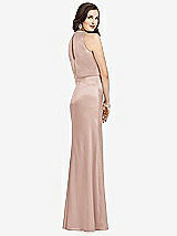 Rear View Thumbnail - Toasted Sugar Sleeveless Blouson Bodice Trumpet Gown