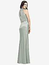 Rear View Thumbnail - Willow Green Sleeveless Blouson Bodice Trumpet Gown