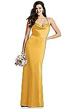 Alt View 1 Thumbnail - NYC Yellow Cowl-Neck Criss Cross Back Slip Dress