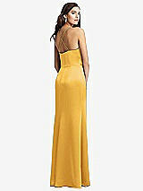 Rear View Thumbnail - NYC Yellow Cowl-Neck Criss Cross Back Slip Dress