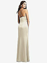 Rear View Thumbnail - Champagne Cowl-Neck Criss Cross Back Slip Dress