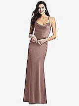 Front View Thumbnail - Sienna Cowl-Neck Criss Cross Back Slip Dress