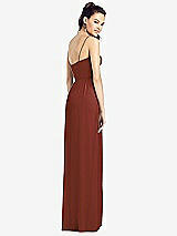 Rear View Thumbnail - Auburn Moon Slim Spaghetti Strap Chiffon Dress with Front Slit 